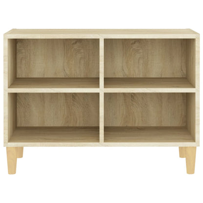 TV Cabinet with Solid Wood Legs Sonoma Oak 69.5x30x50 cm