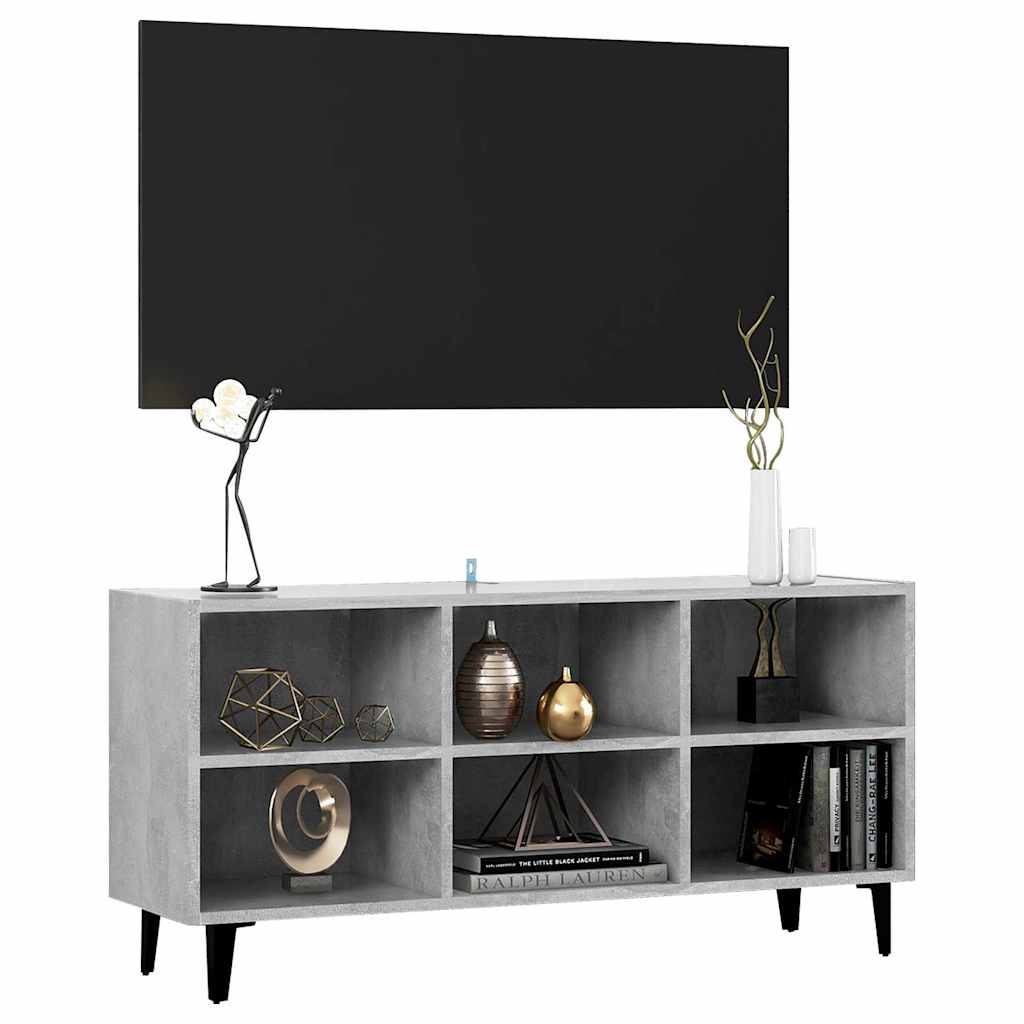 805954 vidaXL TV Cabinet with Metal Legs Concrete Grey 103,5x30x50 cm