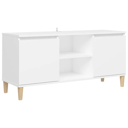 805959 vidaXL TV Cabinet with Solid Wood Legs White 103,5x35x50 cm