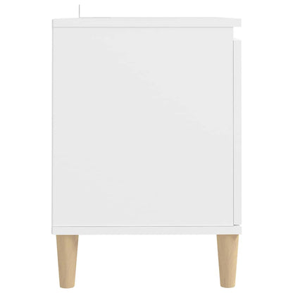 805959 vidaXL TV Cabinet with Solid Wood Legs White 103,5x35x50 cm