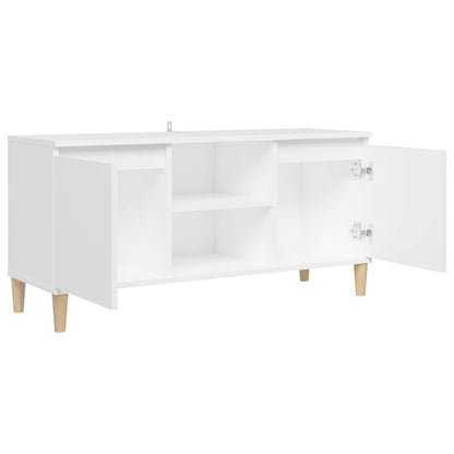 805959 vidaXL TV Cabinet with Solid Wood Legs White 103,5x35x50 cm