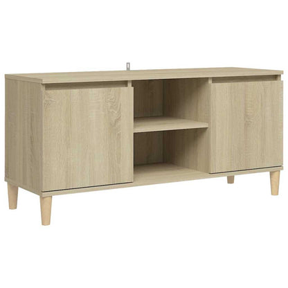 805962 vidaXL TV Cabinet with Solid Wood Legs Sonoma Oak 103,5x35x50 cm