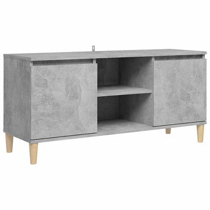 805963 vidaXL TV Cabinet with Solid Wood Legs Concrete Grey 103,5x35x50 cm