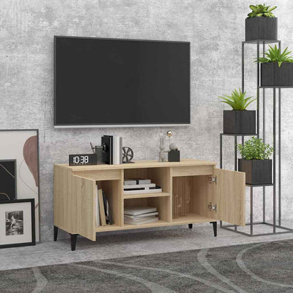 805971 vidaXL TV Cabinet with Metal Legs Sonoma Oak 103,5x35x50 cm
