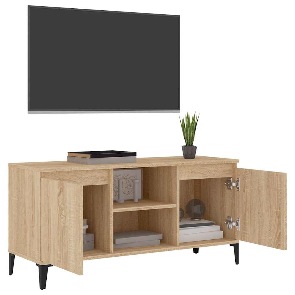 805971 vidaXL TV Cabinet with Metal Legs Sonoma Oak 103,5x35x50 cm