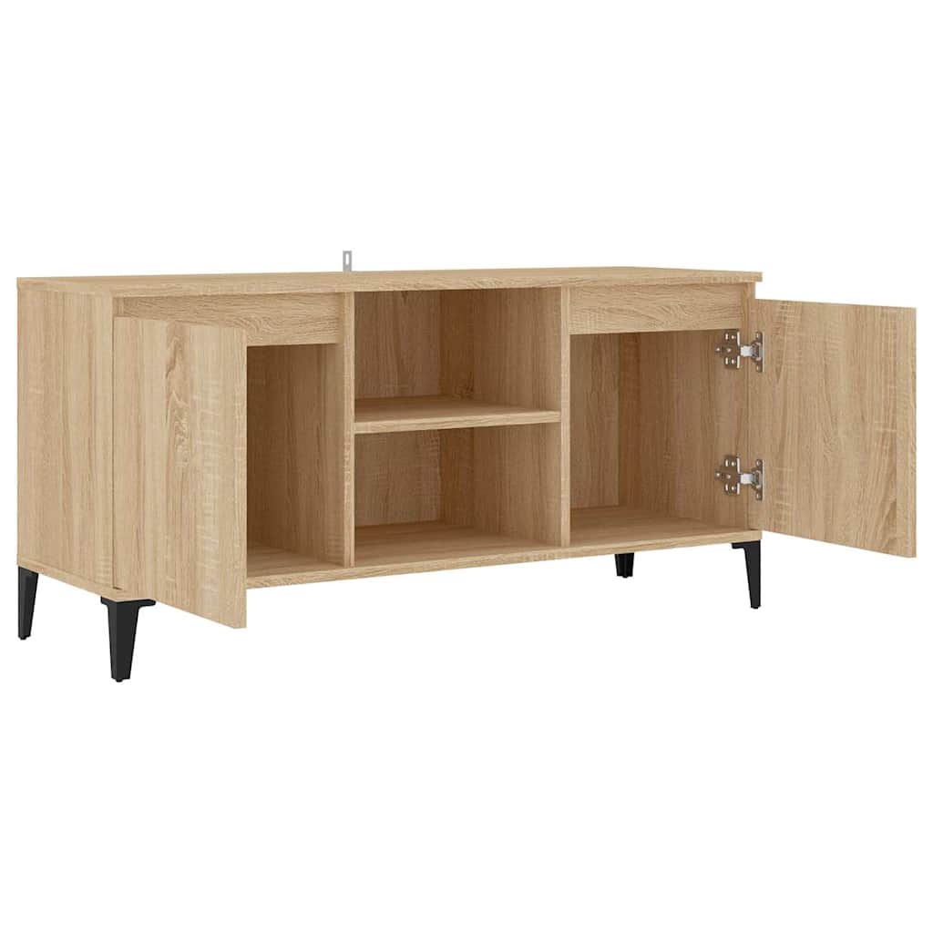 805971 vidaXL TV Cabinet with Metal Legs Sonoma Oak 103,5x35x50 cm