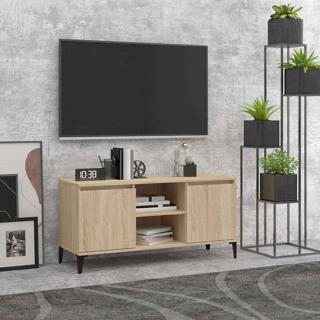805971 vidaXL TV Cabinet with Metal Legs Sonoma Oak 103,5x35x50 cm