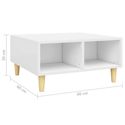 805977 vidaXL Coffee Table White 60x60x30 cm Engineered Wood