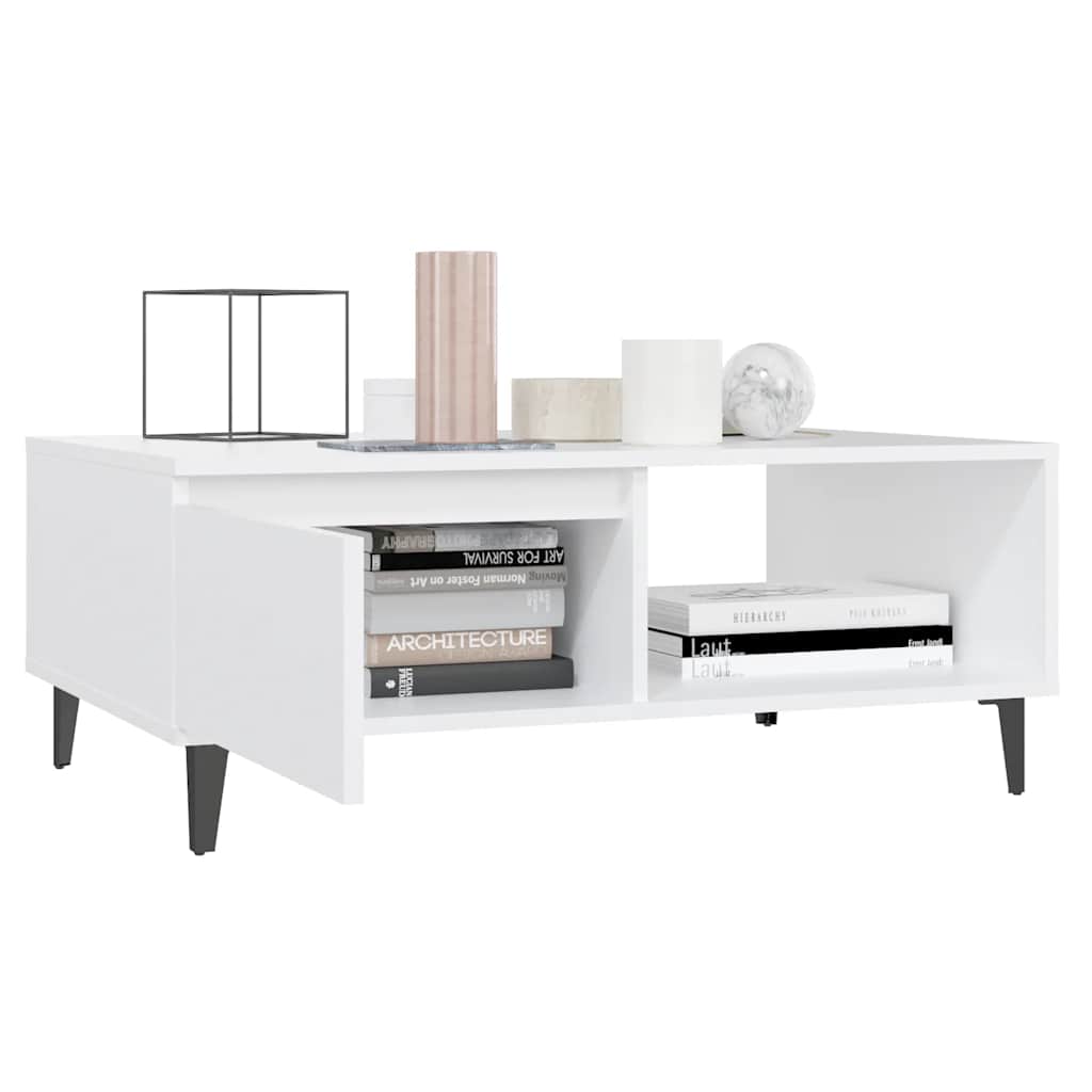 806004 vidaXL Coffee Table White 90x60x35 cm Engineered Wood