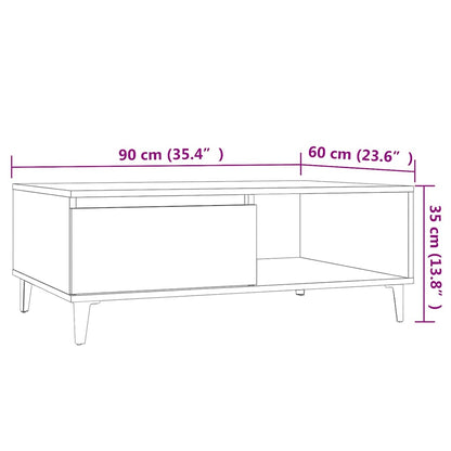 806008 vidaXL Coffee Table Concrete Grey 90x60x35 cm Engineered Wood