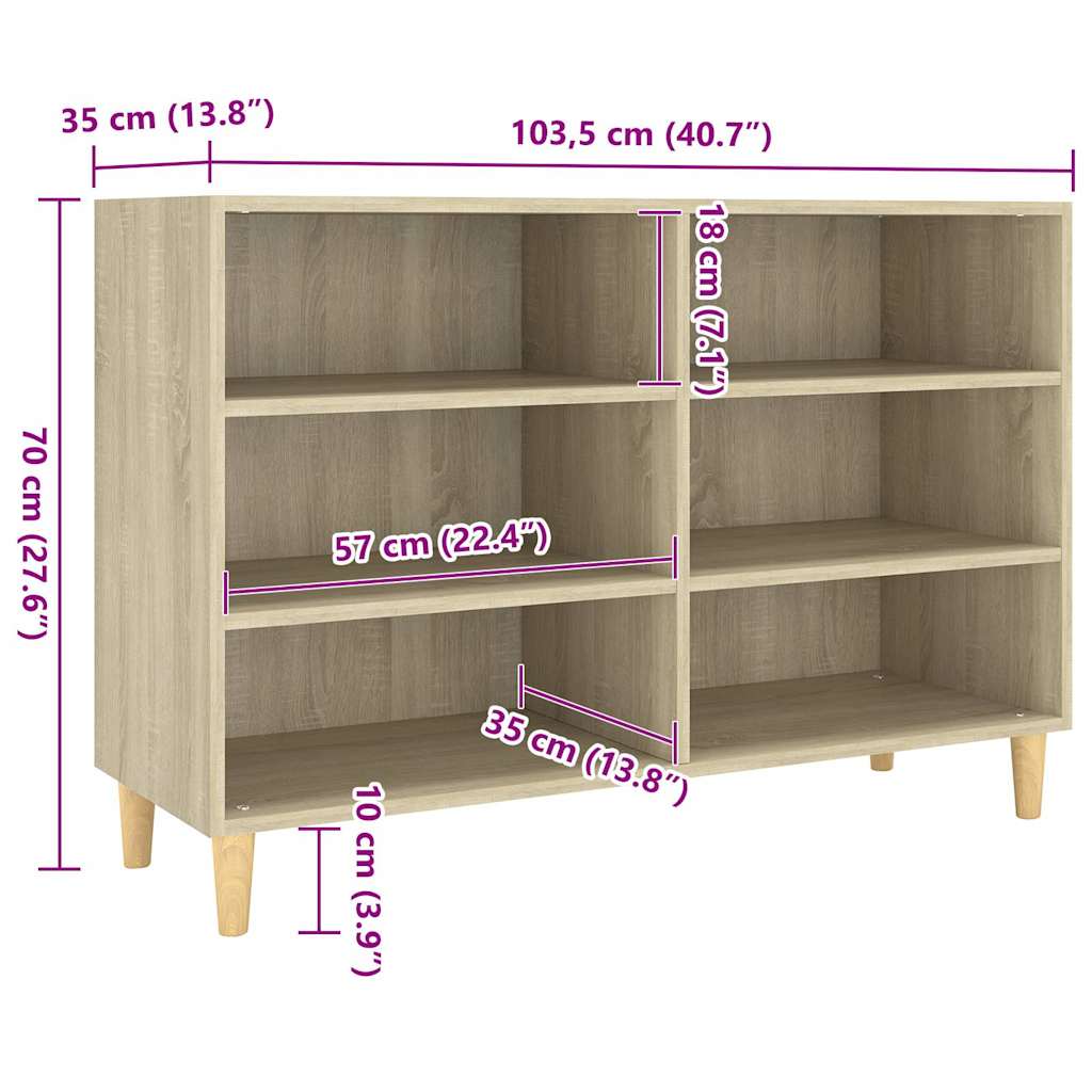 Sideboard Sonoma Oak 103,5x35x70 cm Engineered Wood