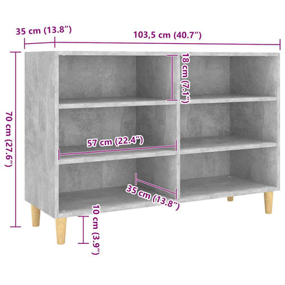 Sideboard Concrete Grey 103.5x35x70 cm Engineered Wood