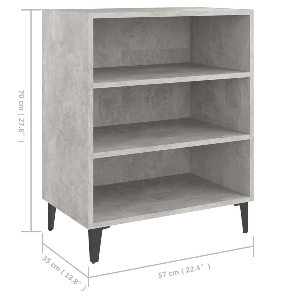 Sideboard Concrete Grey 57x35x70 cm Engineered Wood