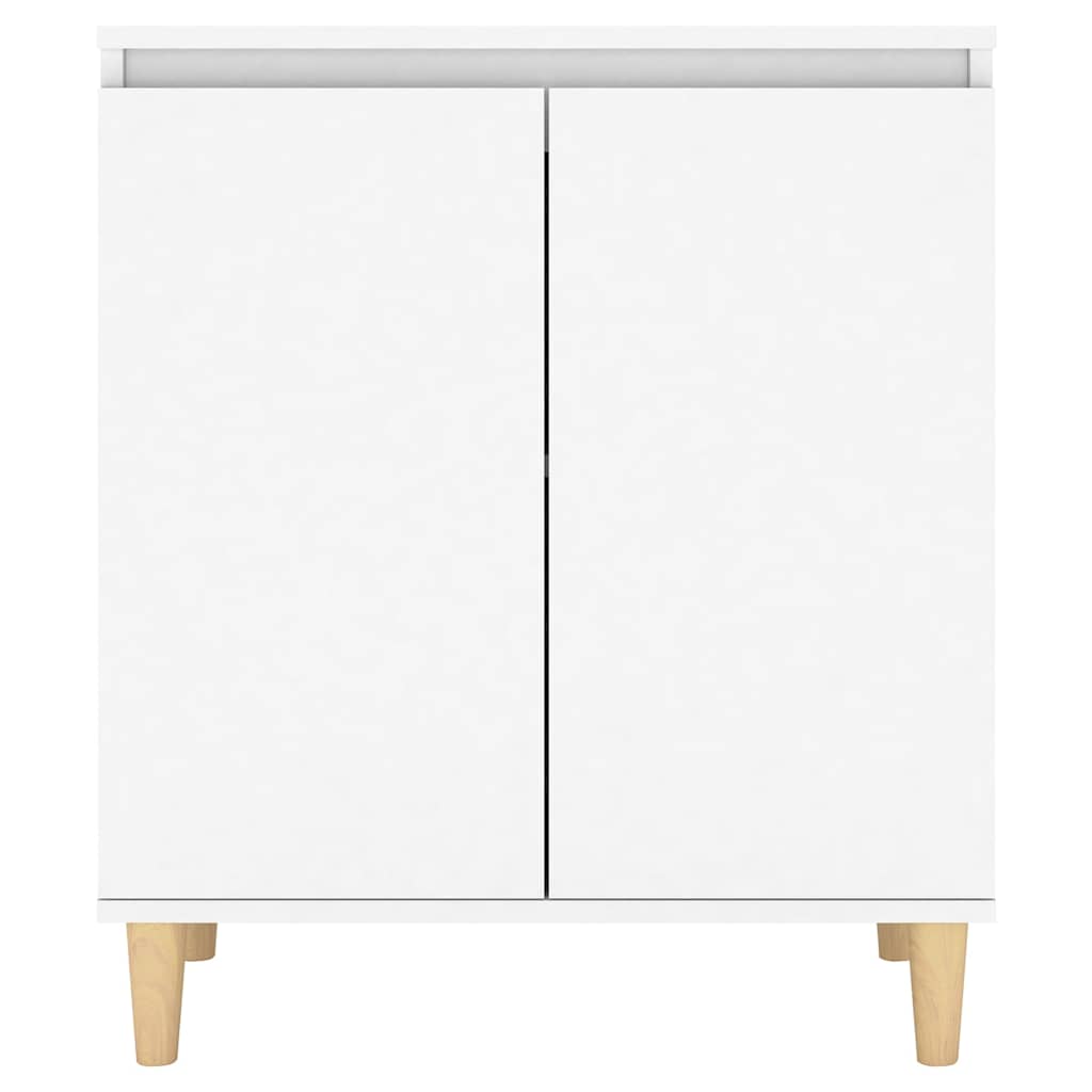Sideboard with Solid Wood Legs White 60x35x70cm Engineered Wood