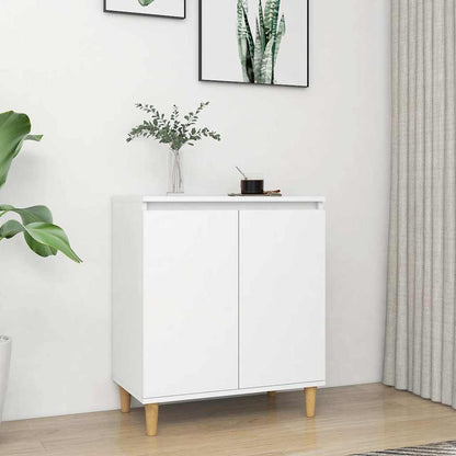 Sideboard with Solid Wood Legs White 60x35x70cm Engineered Wood