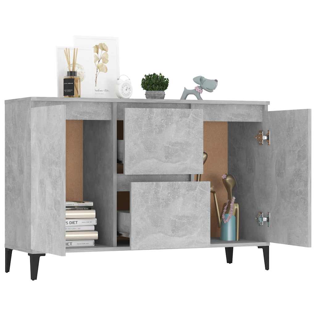 806116 vidaXL Sideboard Concrete Grey 102x35x70 cm Engineered Wood
