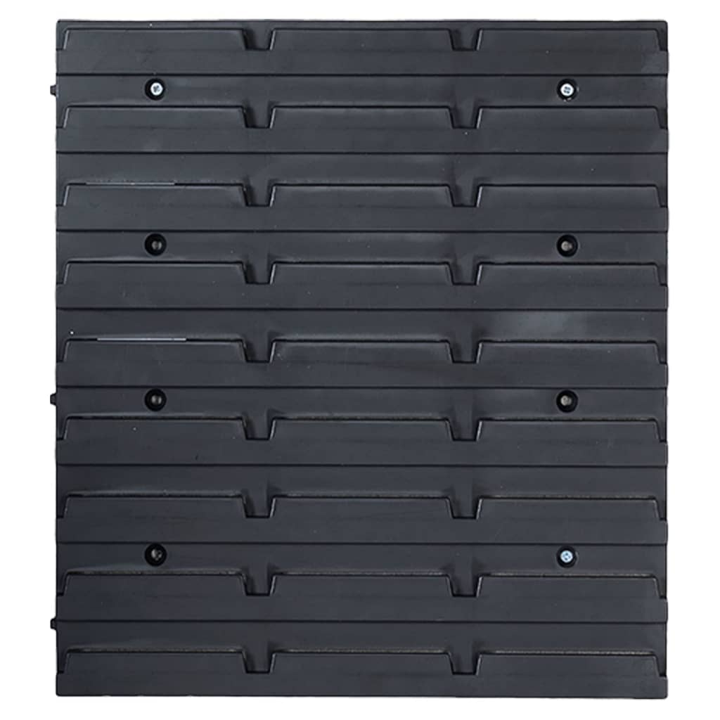 80 Piece Storage Bin Kit with Wall Panels Red and Black