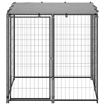 Dog Kennel Black 110x110x110 cm Steel