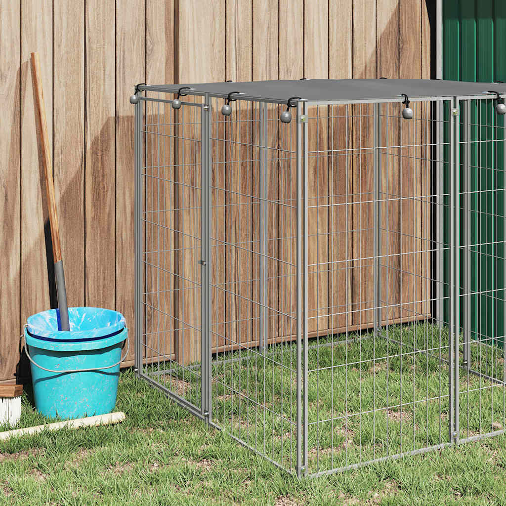 150785 vidaXL Dog Kennel Silver 110x110x110 cm Steel