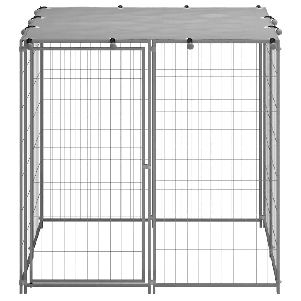 150785 vidaXL Dog Kennel Silver 110x110x110 cm Steel