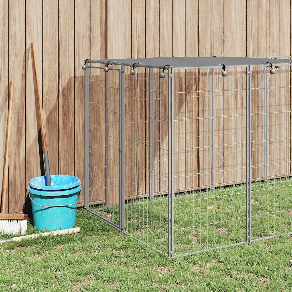 150786 vidaXL Dog Kennel Silver 330x110x110 cm Steel