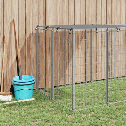 150786 vidaXL Dog Kennel Silver 330x110x110 cm Steel