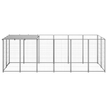 150786 vidaXL Dog Kennel Silver 330x110x110 cm Steel