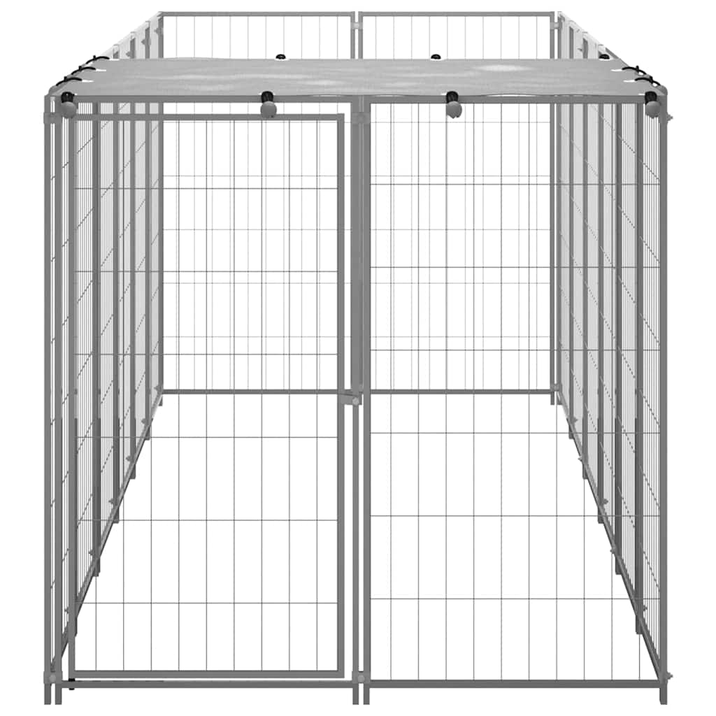 150786 vidaXL Dog Kennel Silver 330x110x110 cm Steel