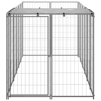 150786 vidaXL Dog Kennel Silver 330x110x110 cm Steel