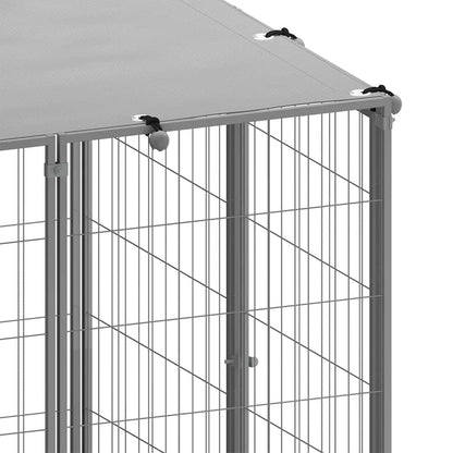 150786 vidaXL Dog Kennel Silver 330x110x110 cm Steel