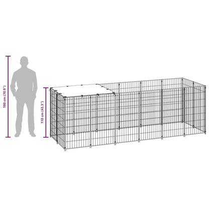 Dog Kennel Silver 330x110x110 cm Steel