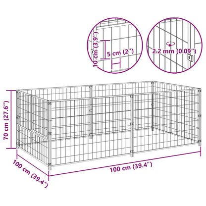 Dog Kennel Black 200x100x70 cm Steel