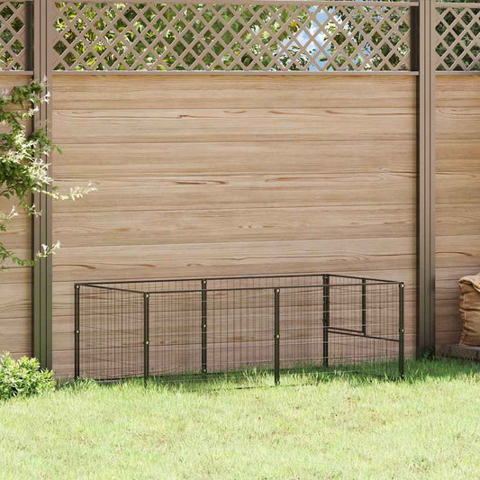 Dog Kennel Black 200x100x70 cm Steel