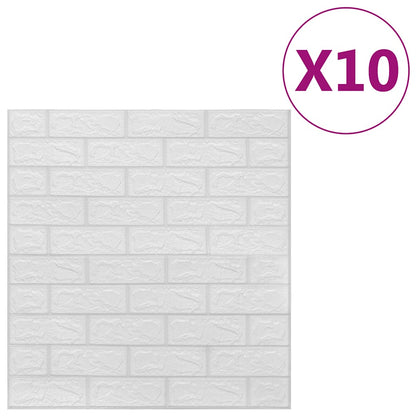 Wallpaper | Set of 10 | White | PE Foam | 70x77 cm | Wallpaper