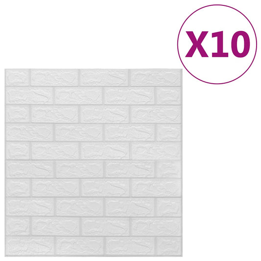 Wallpaper | Set of 10 | White | PE Foam | 70x77 cm | Wallpaper