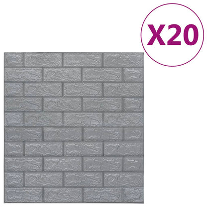 3D Wallpaper Bricks Self-adhesive 20 pcs Anthracite
