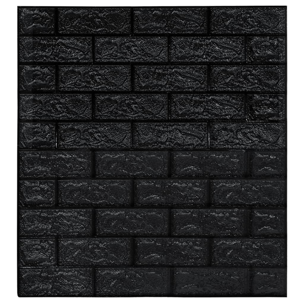 3D Wallpaper Bricks Self-adhesive 10 pcs Black