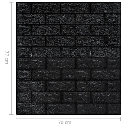 3D Wallpaper Bricks Self-adhesive 10 pcs Black