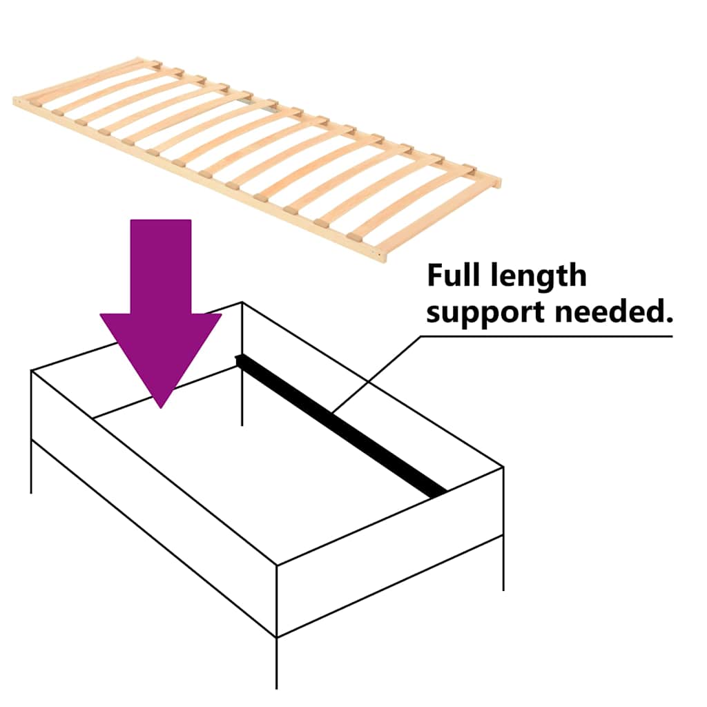Slatted Bed without Mattress Base with 13 Slats 80x200cm