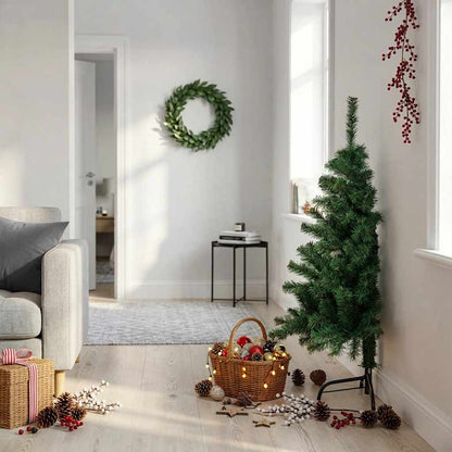 Artificial Half Christmas Tree | Green | PVC | Medium | Foldable