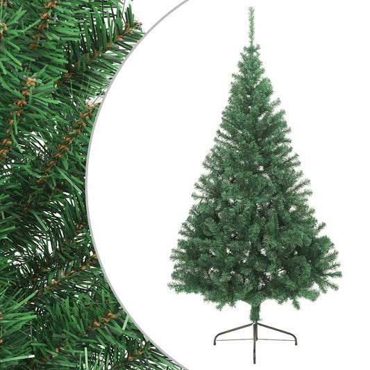 Fake Half Christmas Tree | Green | PVC, Steel | 240 cm | Ornaments