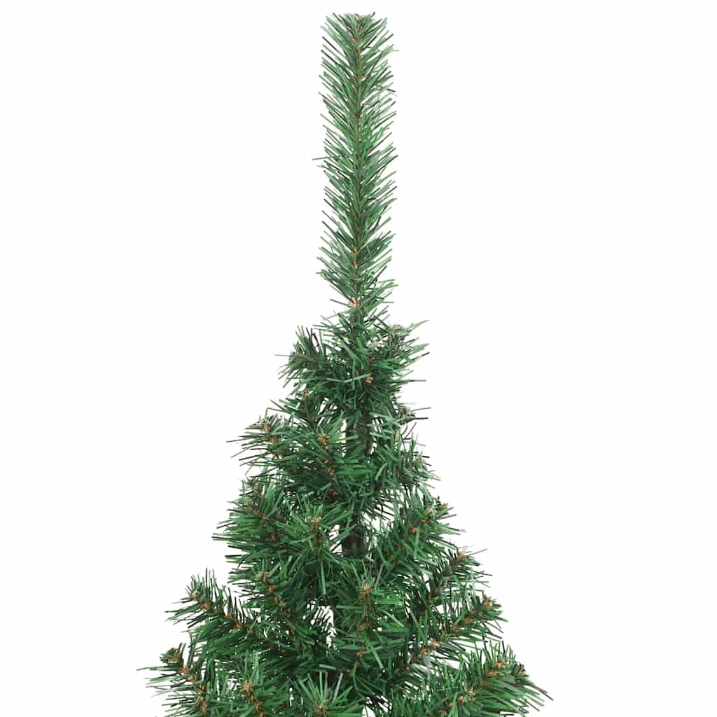Fake Half Christmas Tree | Green | PVC, Steel | 240 cm | Ornaments