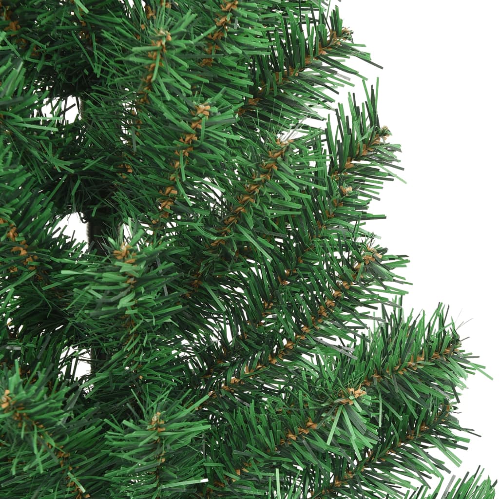 Fake Half Christmas Tree | Green | PVC, Steel | 240 cm | Ornaments