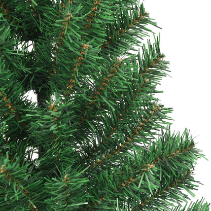 Fake Half Christmas Tree | Green | PVC, Steel | 240 cm | Ornaments