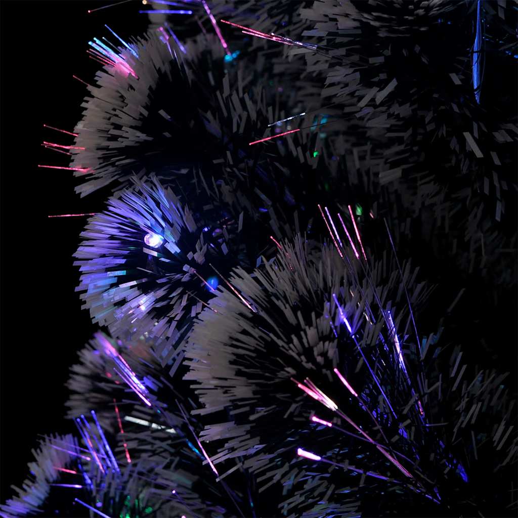 Pre-lit Christmas Tree Green and White 150 cm Fibre Optic