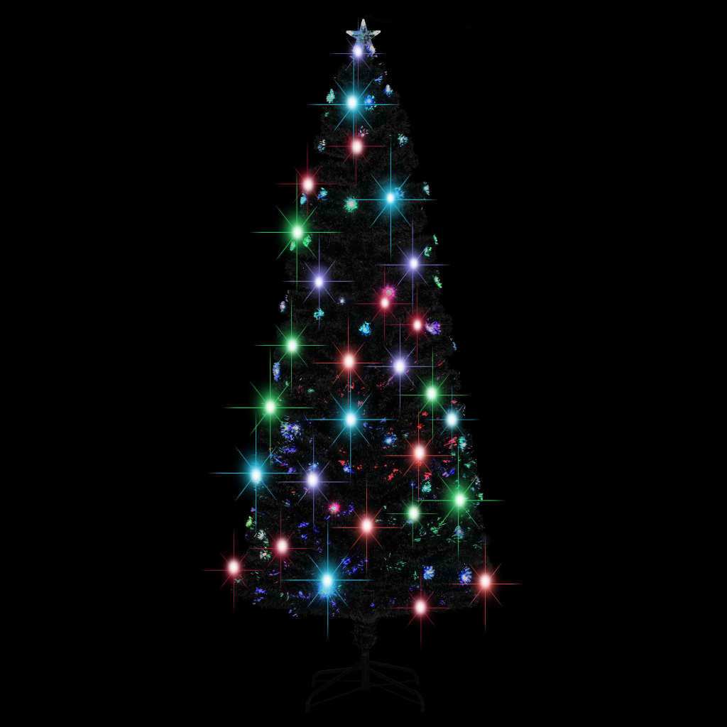 Pre-lit Christmas Tree Green and White 240 cm Fibre Optic