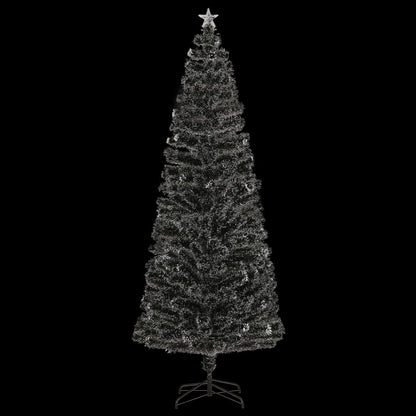 Pre-lit Christmas Tree Green and White 240 cm Fibre Optic