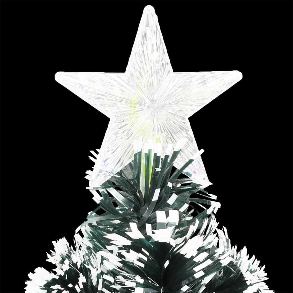 Pre-lit Christmas Tree Green and White 240 cm Fibre Optic