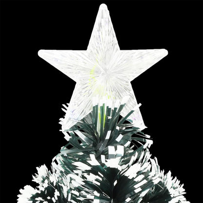Pre-lit Christmas Tree Green and White 240 cm Fibre Optic