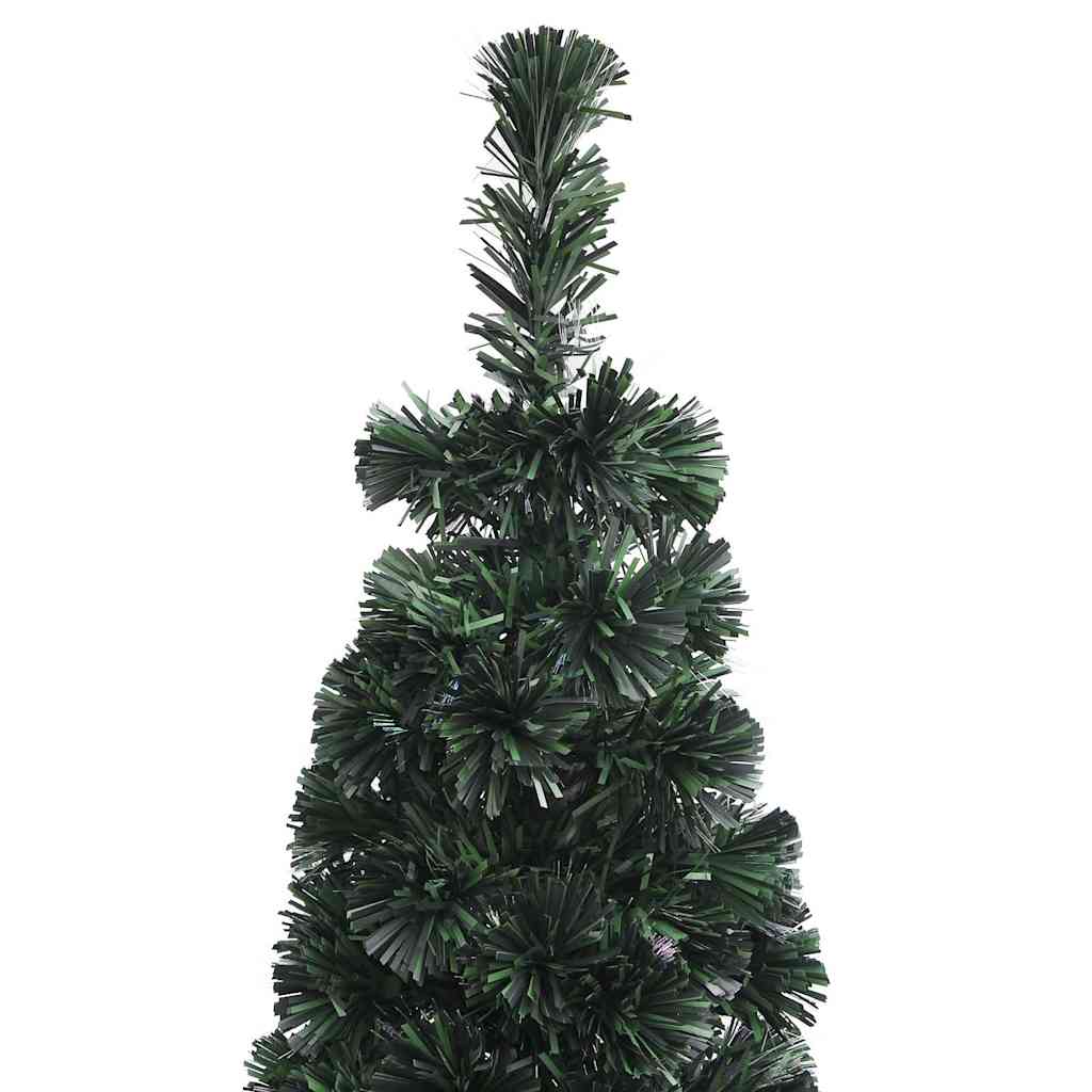 Artificial Slim Christmas Tree with Stand 210 cm Fibre Optic